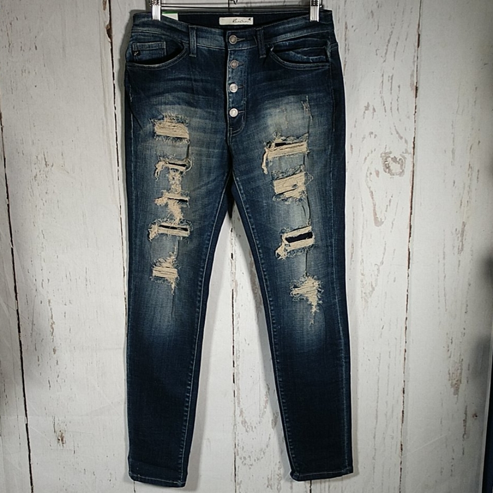 KanCan High Rise Skinny Jeans Distressed
